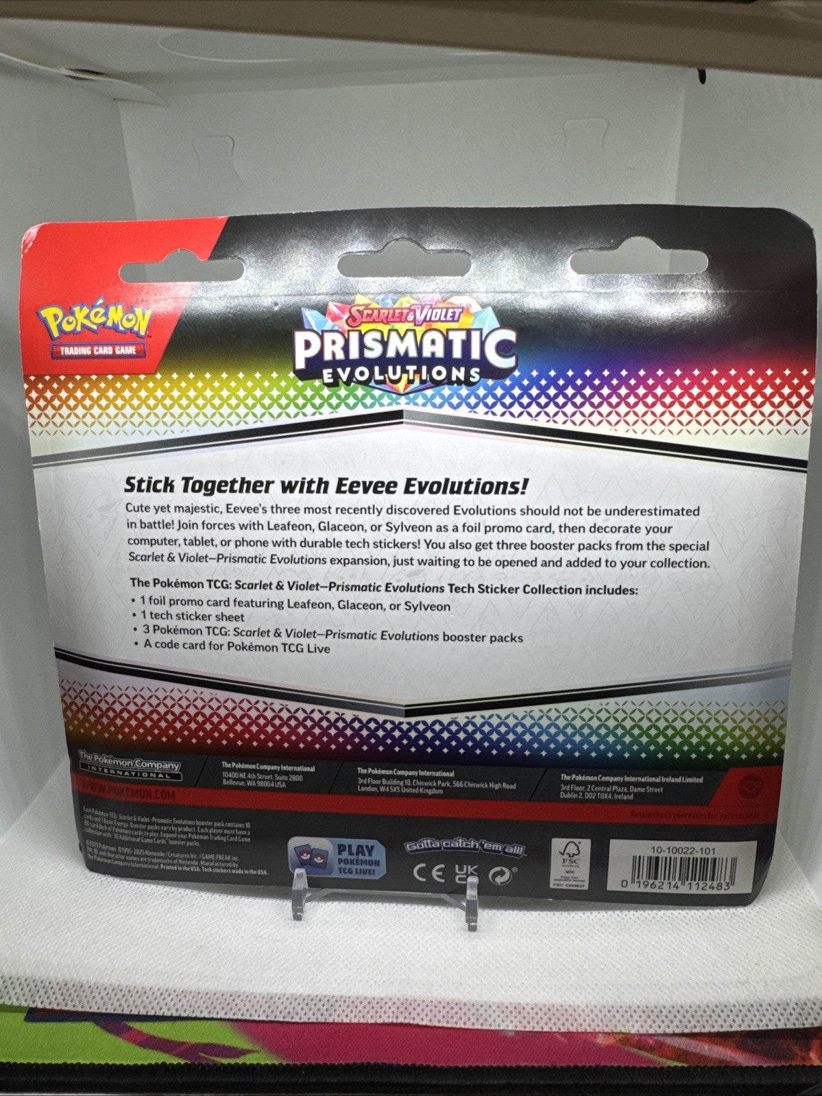 PRISMATIC EVOLUTIONS TECH STICKER COLLECTION LEAFEON POKEMON TCG BLISTER PACK