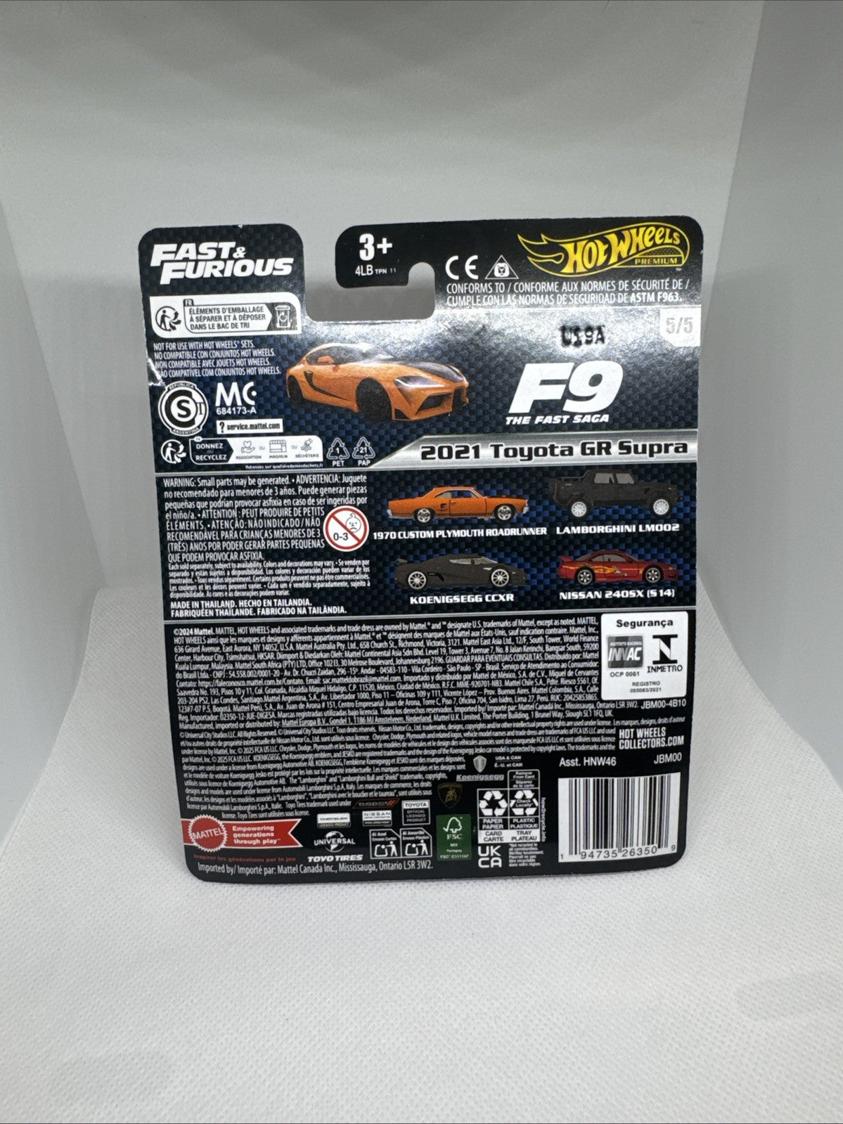 Hot Wheels Premium Fast & Furious 2021 Toyota GR Supra Real Riders Diecast