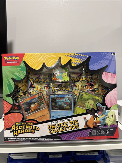 Pokémon Ascended Heroes First Partners Deluxe Pin Collection Kit Promo Booster