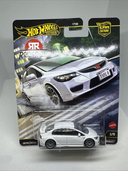 Hot Wheels 2025 Premium '07 Honda Civic Type R White 2/5 Ronin Run II