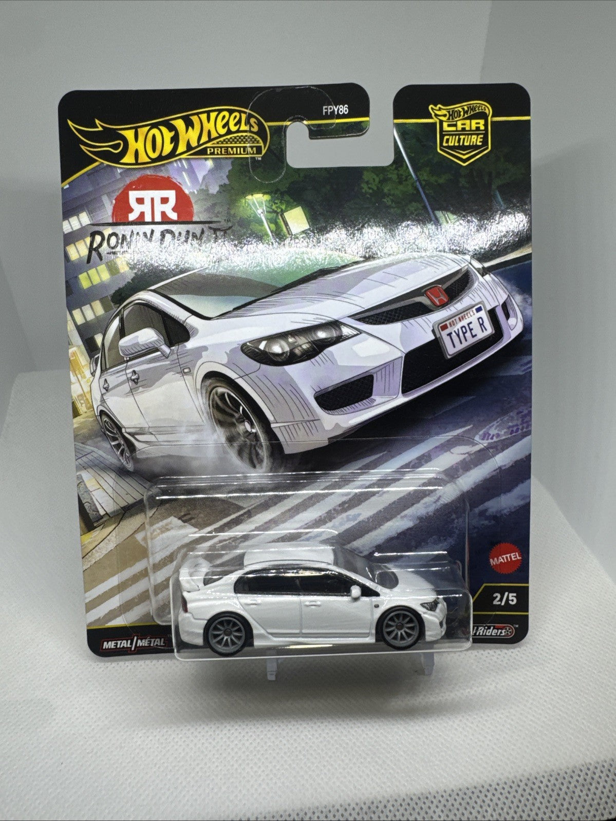 Hot Wheels 2025 Premium '07 Honda Civic Type R White 2/5 Ronin Run II