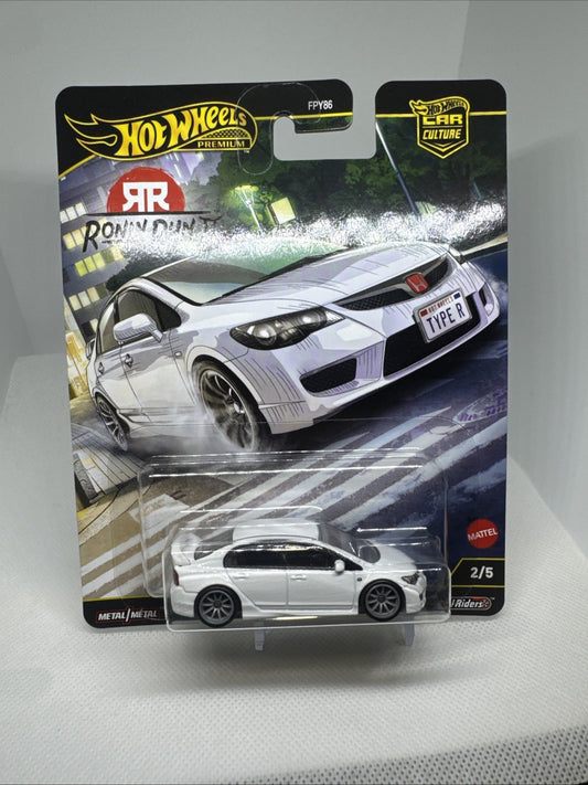 Hot Wheels 2025 Premium '07 Honda Civic Type R White 2/5 Ronin Run II