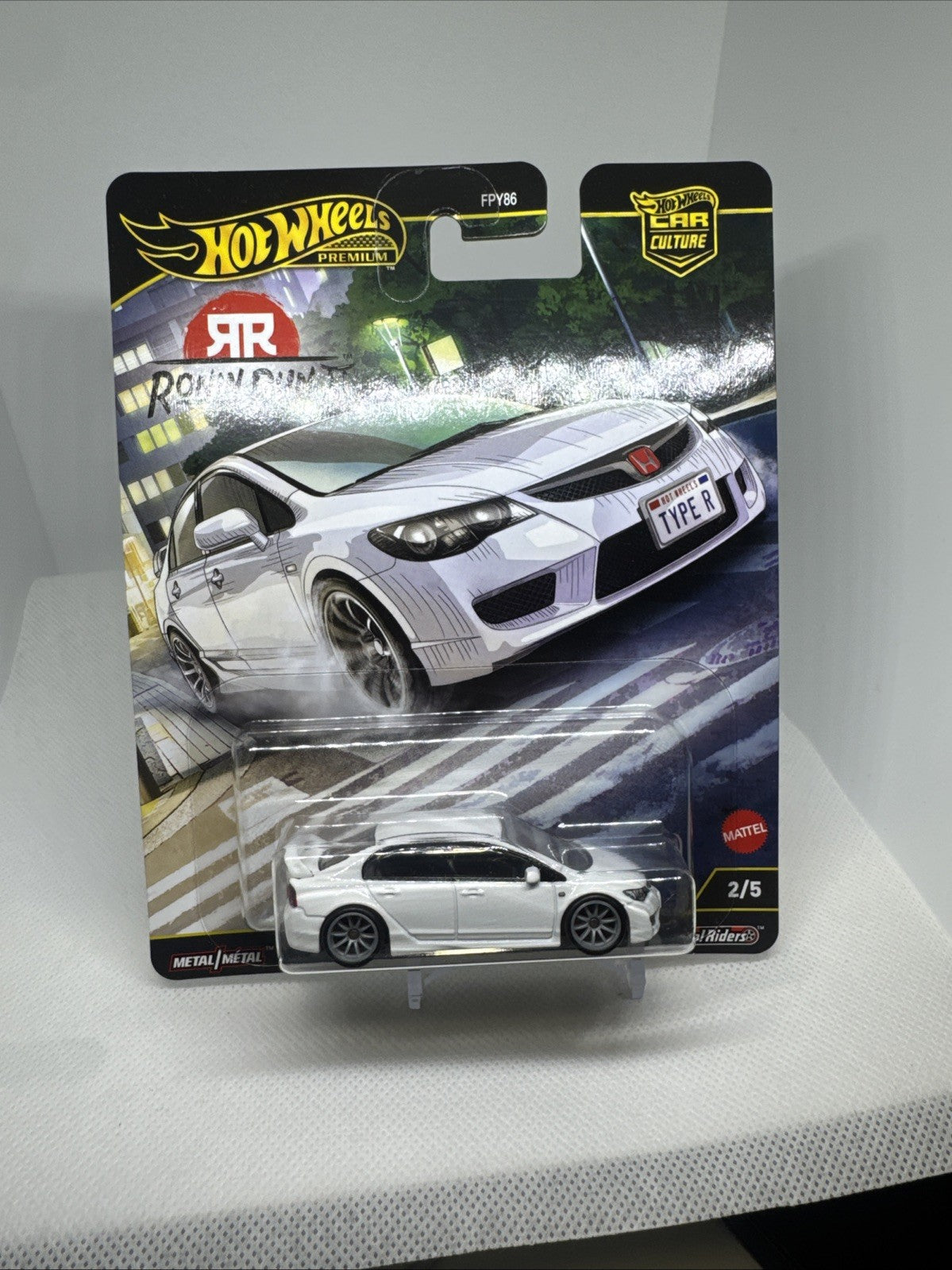 Hot Wheels 2025 Premium '07 Honda Civic Type R White 2/5 Ronin Run II