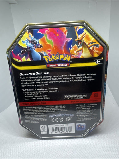 Mega Charizard X ex Tin | Pokémon TCG | Sealed | Charizard Promo
