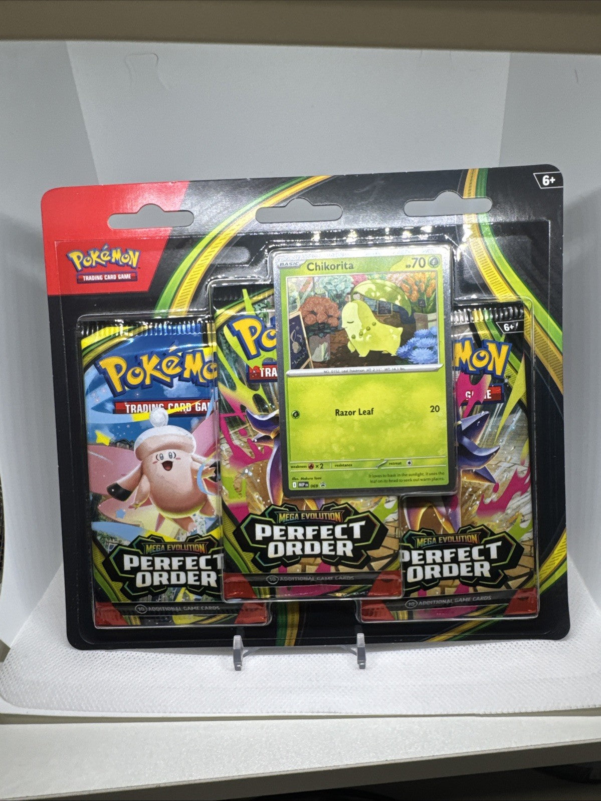 Pokémon Perfect Order 3 Pack Blister Chikorita IN HAND Sealed TCG