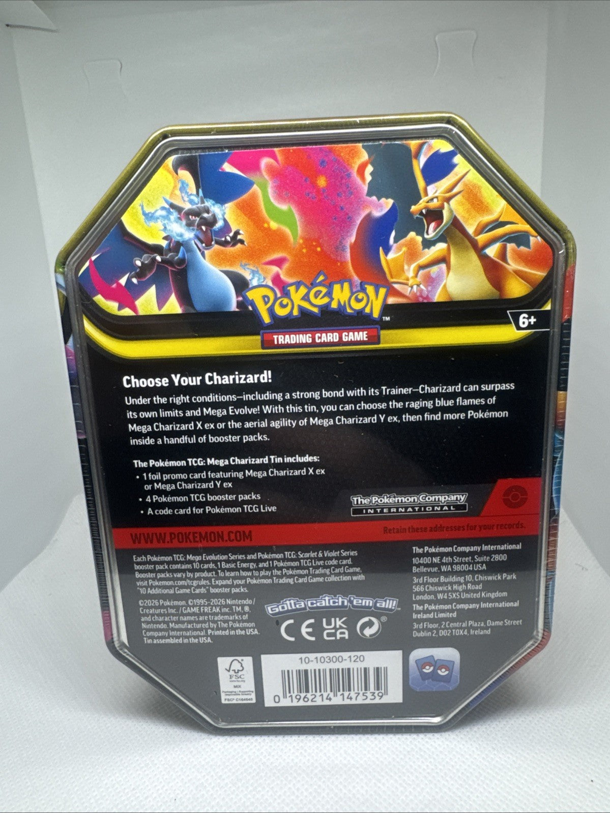 Pokémon Mega Charizard Y EX Tin Sealed | Brand New Charizard Collectible