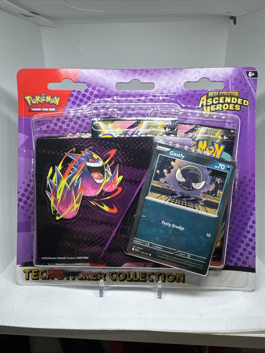 Pokemon TCG: Ascended Heroes Tech Sticker Gastly Factory Sealed Bundle Free Ship