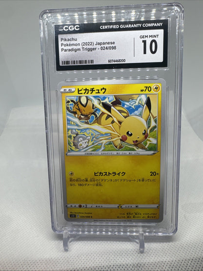 2022 Pokémon Pikachu S12 024/098 C TOC 10/10 Graded Japanese Card VB16