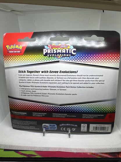 PRISMATIC EVOLUTIONS TECH STICKER COLLECTION LEAFEON POKEMON TCG BLISTER PACK
