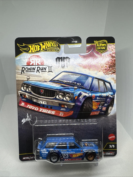 Hot Wheels 2025 Premium Mad Mike Mazda RX-3 Wagon Remorque Ronin Run 2 / A28