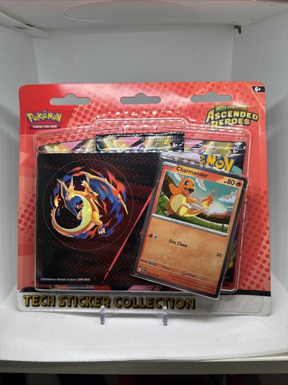 Pokemon Ascended Heroes Tech Sticker Collection Charmander New Sealed