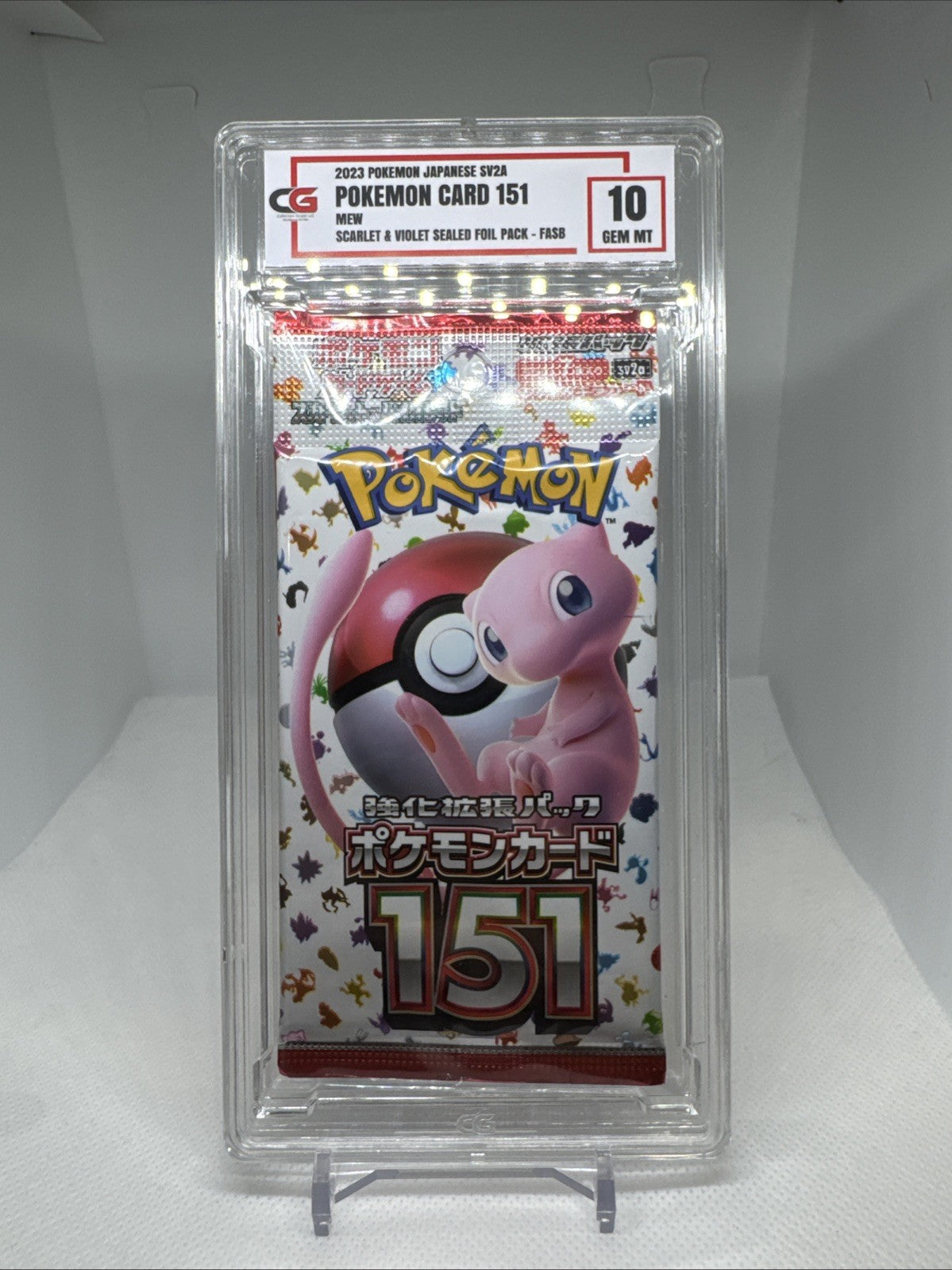 2023 Pokemon Japanese SV2A Pokemon Card 151 FASB Pack CG 10 GEM MINT CG066888